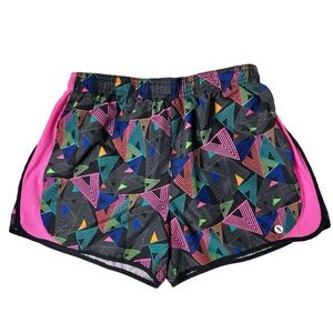 Xersion Youth Running Shorts Sz XL (16) Geometric Pattern Adjustable Waist Lined